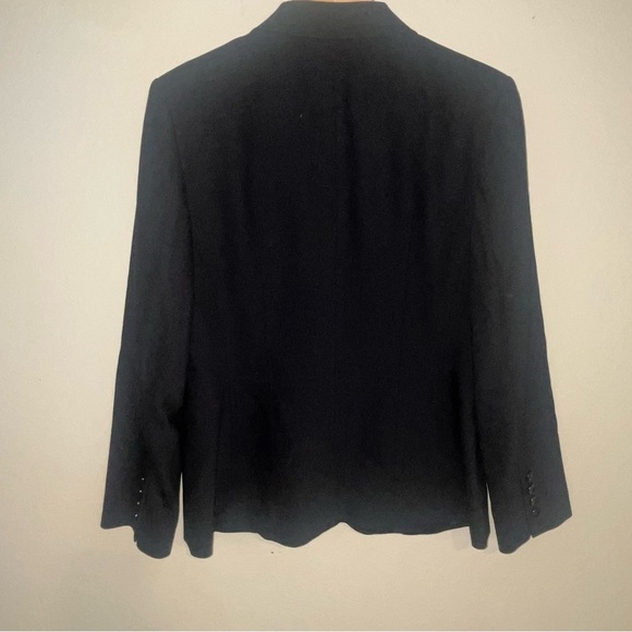 Talbots Black Italian Flannel Wool Blazer Size 10 Petite - Picture 7 of 9